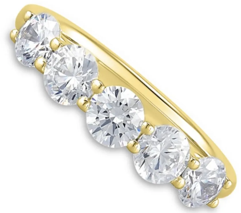 Paris Diamond 5-Stone Anniversary Band in 14K Yellow Gold
