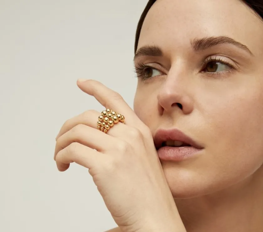 Gas Bijoux Multiperla Gold Plated Fashion Ring