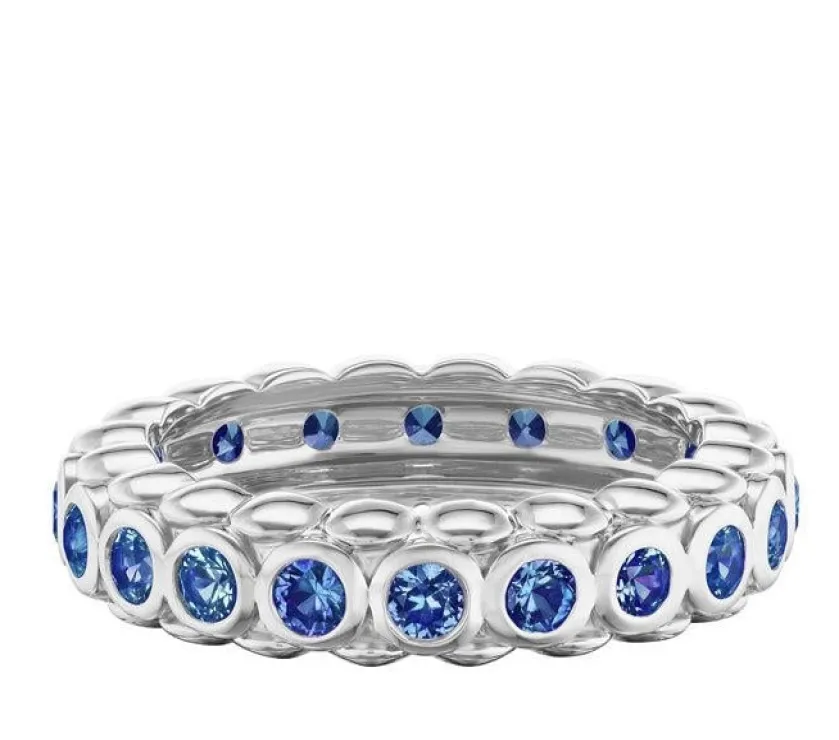 Night Horse Morning Drop Platinum Ring Colored Stones