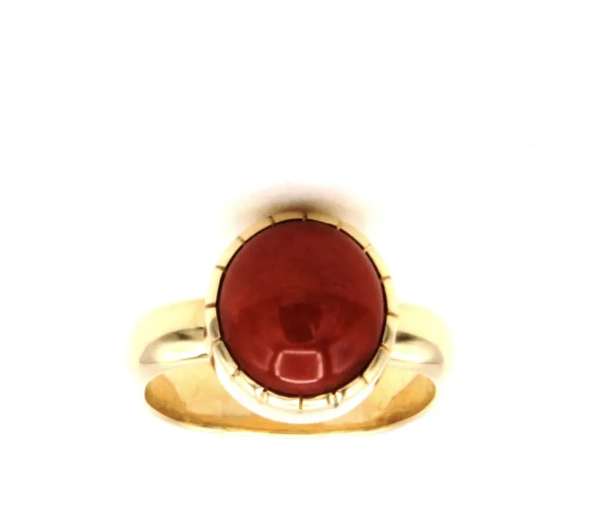 Christ Pruitt 18Ct Mediterranean Coral Ring PR000058
