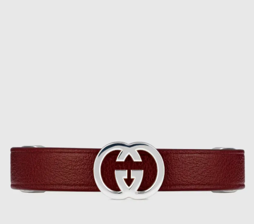 Gucci Rosso Ancora red Leather Bracelet Style ‎JAAIV 8184