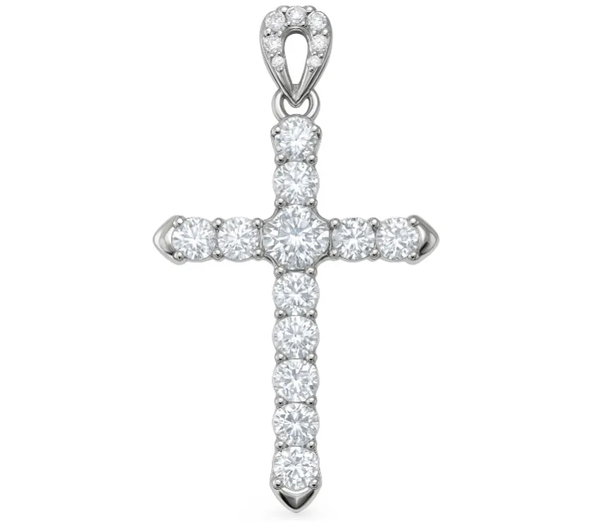Parissart Croix Diamants & Or blanc 18ct