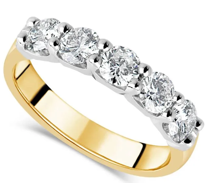 18ct Yellow Gold 1.50ct Diamond Anniversary Band Ring
