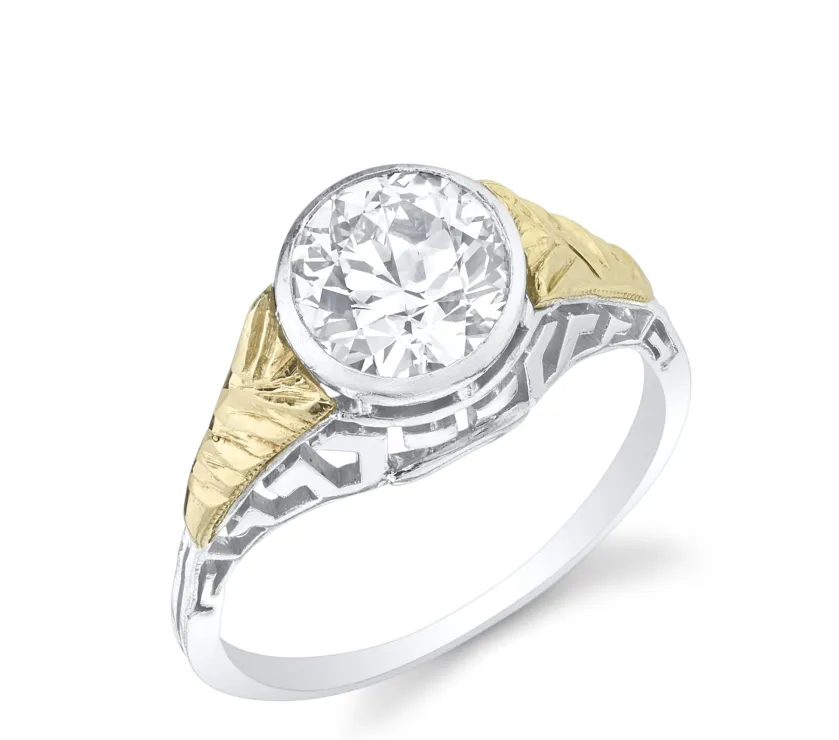 Antique Old European-Cut Diamond 18Ct and Platinum Ring