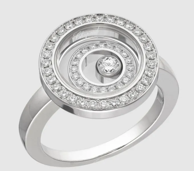 Chopard Happy Spirit Diamond Ring 18K White