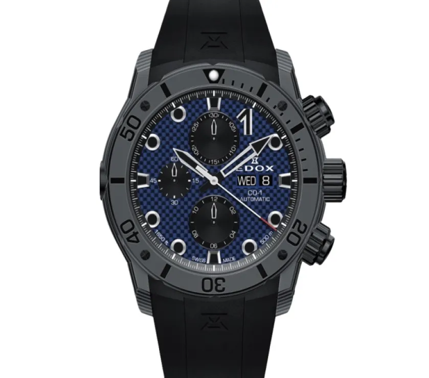 EDOX CO-1 CARBON CHRONOGRAPH CARBON AUTOMATIC 45MM