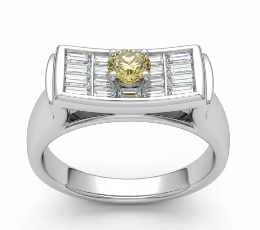 Paris Platinum Diamant Pont au Double Bague