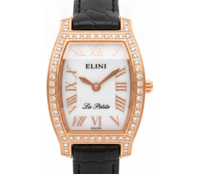 Elini La Petite Paris Art Natural Diamond S555WHF Quartz Womens Wrist 
