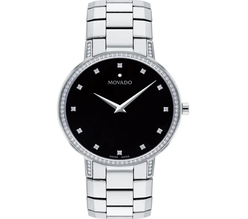 Movado Faceto Diamond St. Steel Quartz WistWatch 39MM